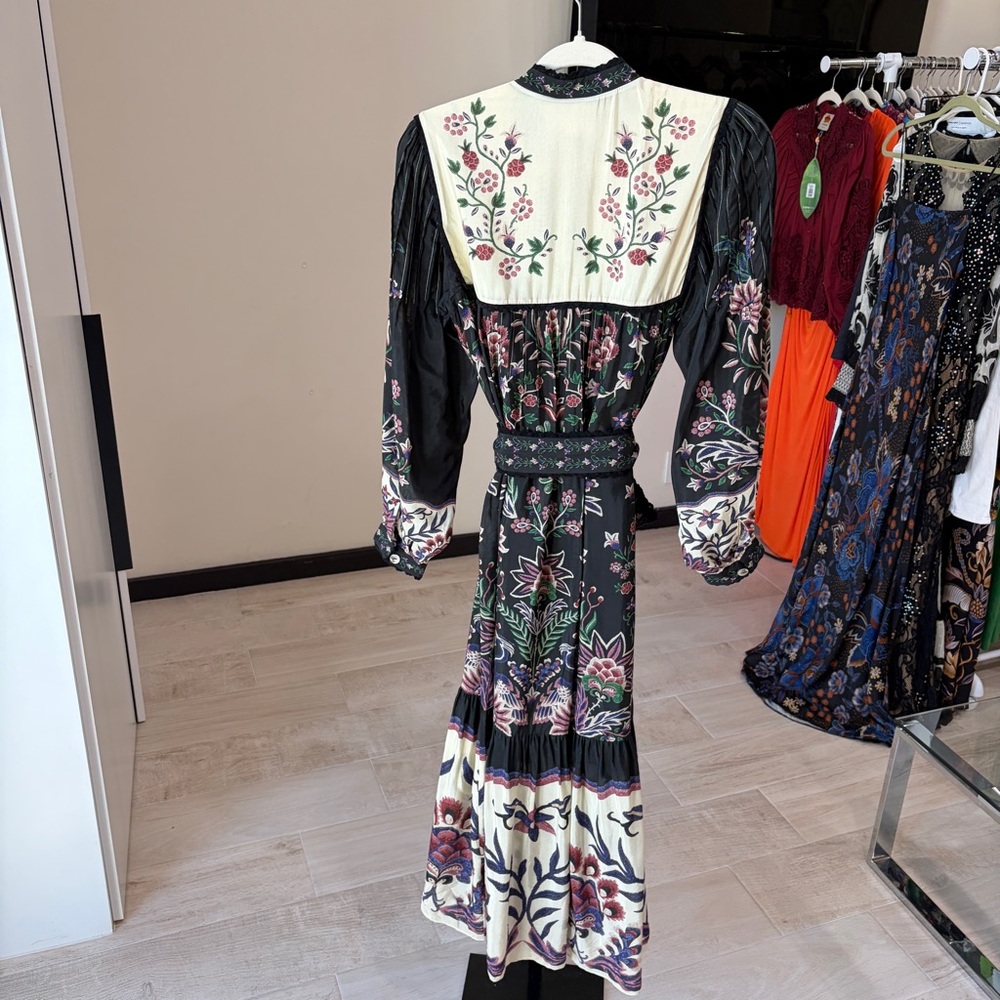 Farm Rio: Black Marvelous Garden Long Sleeve Maxi Dress - Picture 8 of 12